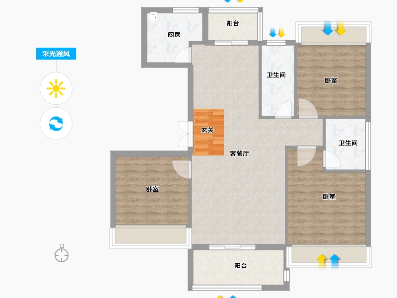 浙江省-衢州市-新湖牡丹园-97.00-户型库-采光通风