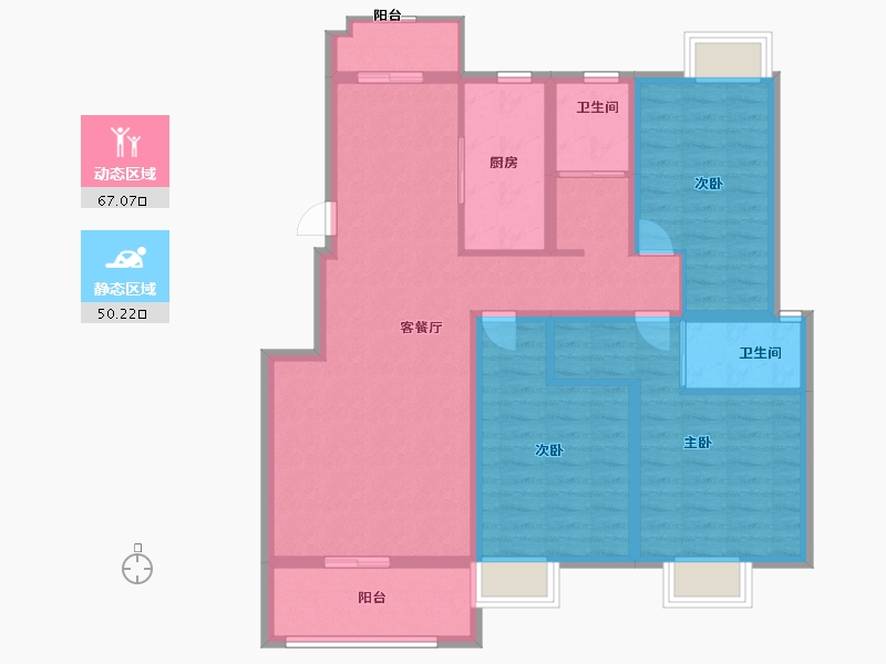 江西省-南昌市-东投阳光城-104.50-户型库-动静分区