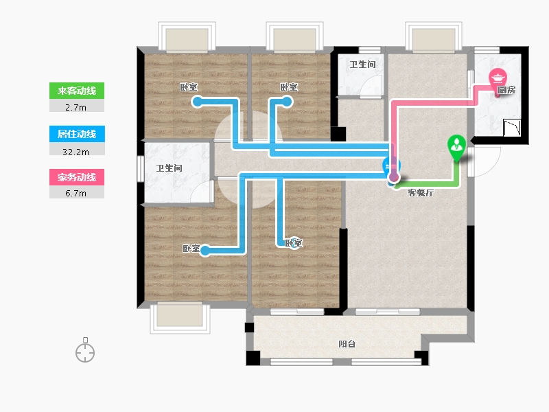 福建省-龙岩市-龙地·东尚湾-102.00-户型库-动静线