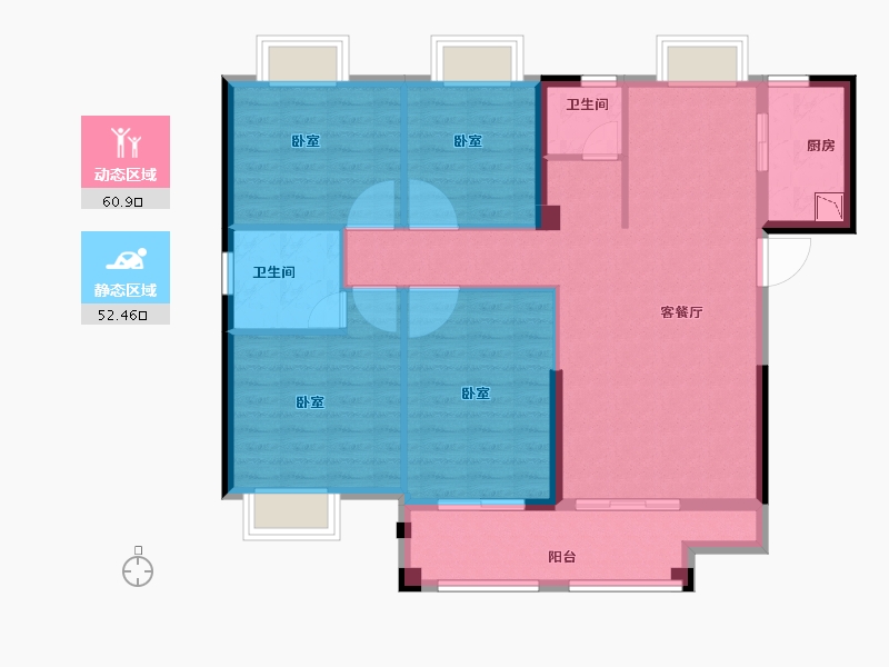 福建省-龙岩市-龙地·东尚湾-102.00-户型库-动静分区