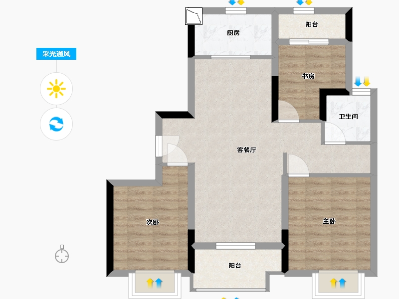 江西省-南昌市-凌云府-71.01-户型库-采光通风