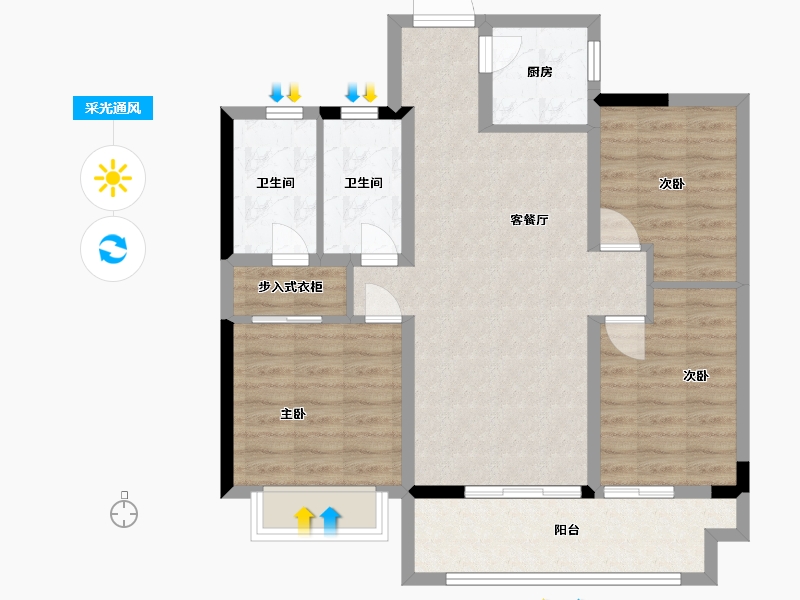 江西省-南昌市-中大弘阳-84.00-户型库-采光通风