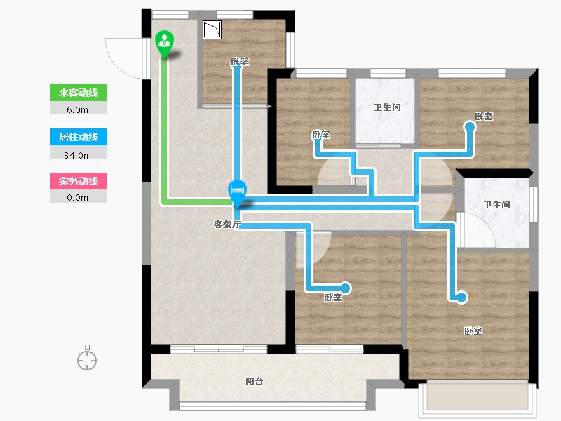 浙江省-丽水市-碧桂园黄金时代-92.01-户型库-动静线