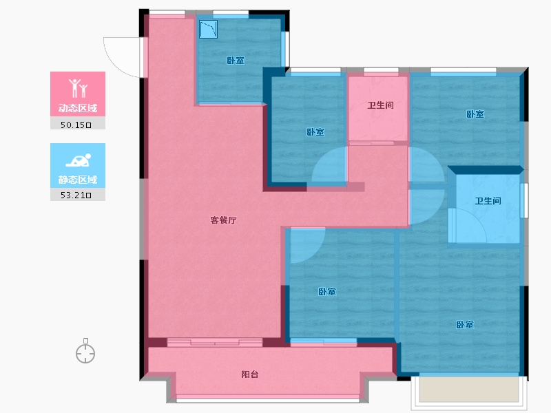 浙江省-丽水市-碧桂园黄金时代-92.01-户型库-动静分区