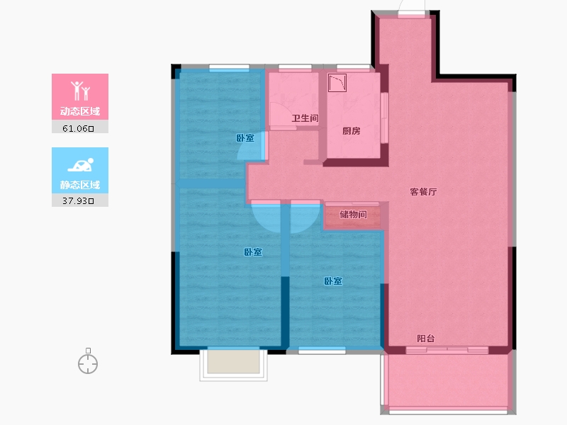 安徽省-芜湖市-卓瑞龙凤佳苑-88.00-户型库-动静分区