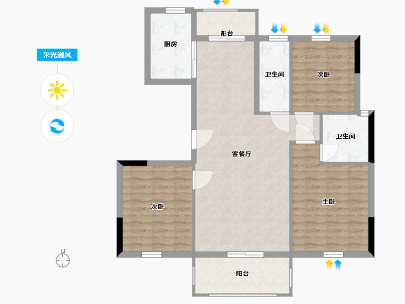 江西省-南昌市-东投阳光城-97.33-户型库-采光通风