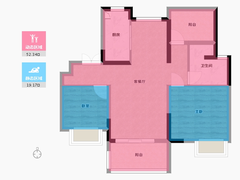 安徽省-合肥市-江山庐州印-62.62-户型库-动静分区