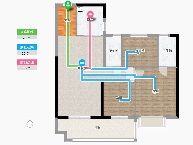 江西省-九江市-碧桂园联发·浔阳府-94.40-户型库-动静线