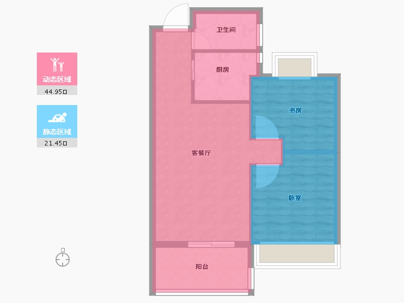 浙江省-衢州市-新湖牡丹园-60.00-户型库-动静分区