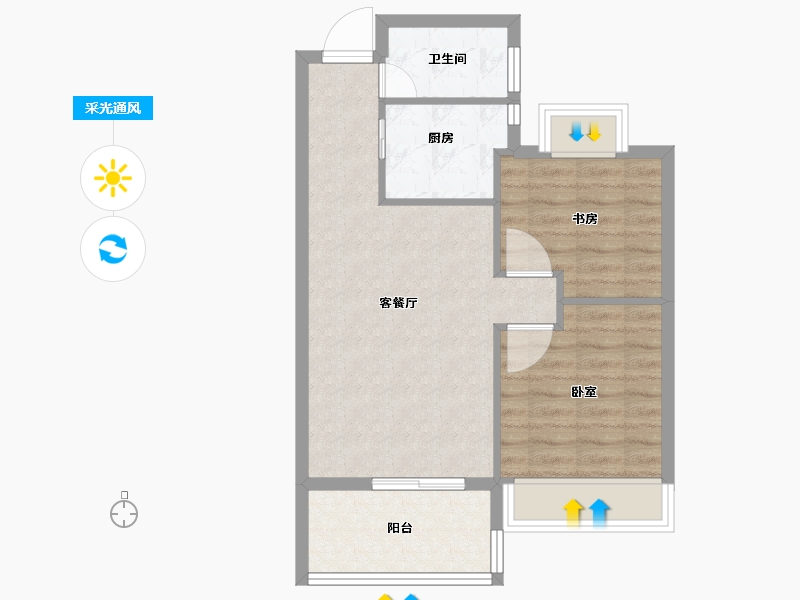 浙江省-衢州市-新湖牡丹园-60.00-户型库-采光通风