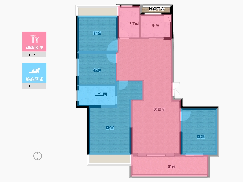 浙江省-金华市-横店南江府-118.00-户型库-动静分区