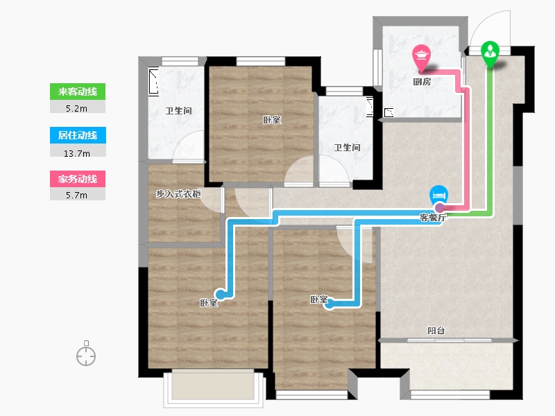 浙江省-丽水市-雅居乐凯旋城-85.01-户型库-动静线