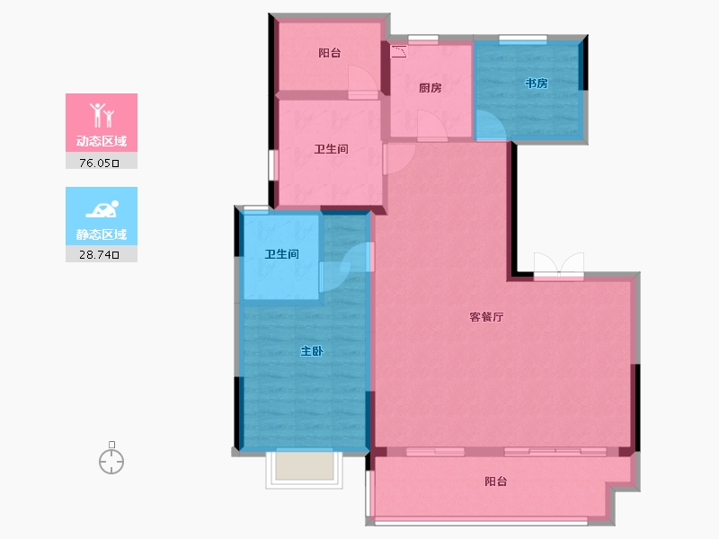 安徽省-合肥市-江山庐州印-93.92-户型库-动静分区