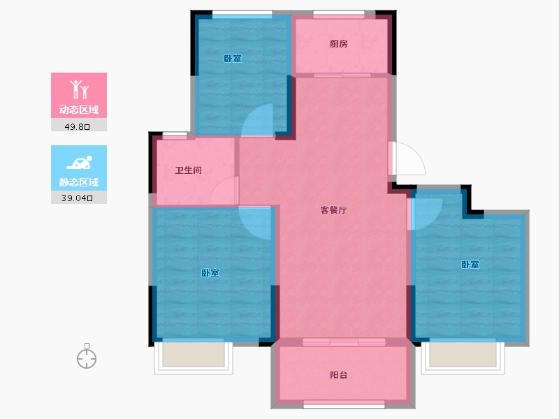 浙江省-宁波市-星光华府-80.00-户型库-动静分区