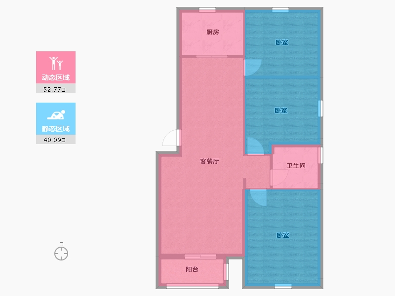 宁夏回族自治区-银川市-汇融静园-84.26-户型库-动静分区