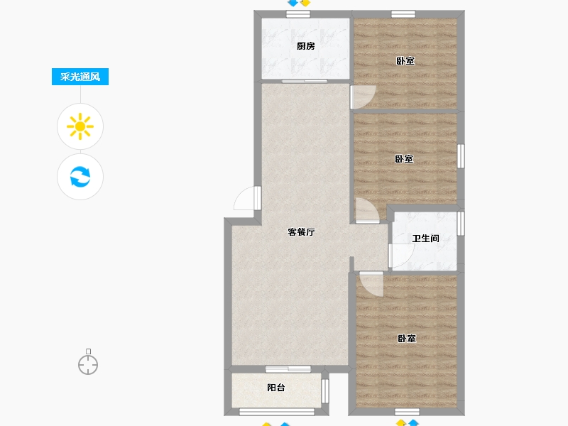 宁夏回族自治区-银川市-汇融静园-84.26-户型库-采光通风