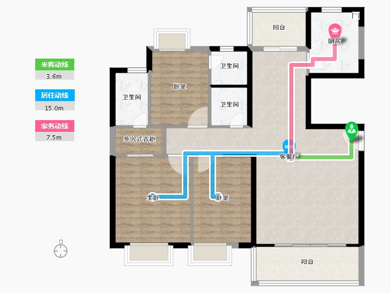 福建省-泉州市-宝业天宸湾-111.88-户型库-动静线