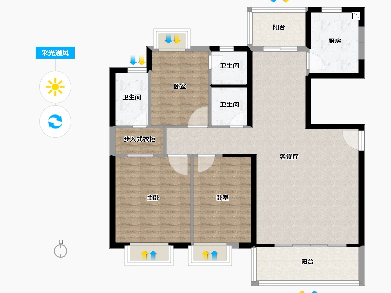 福建省-泉州市-宝业天宸湾-111.88-户型库-采光通风