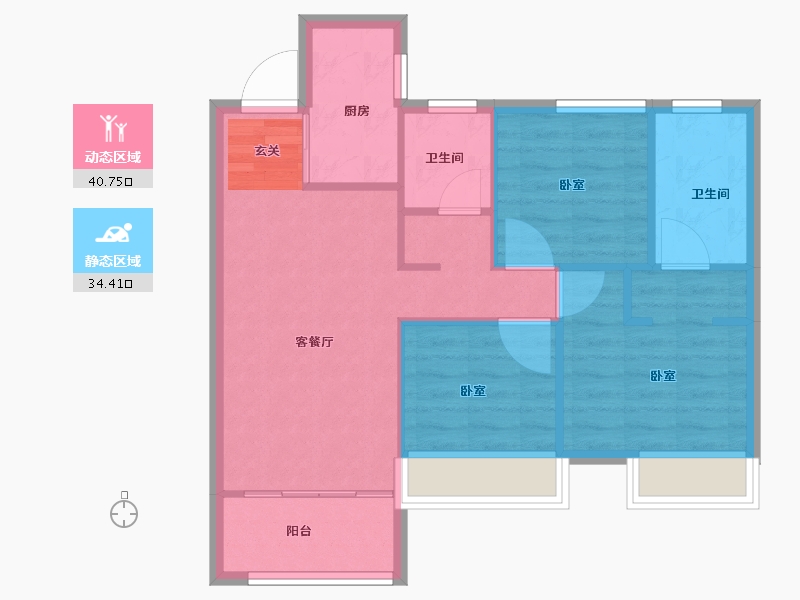 浙江省-嘉兴市-中南泷悦府-67.76-户型库-动静分区