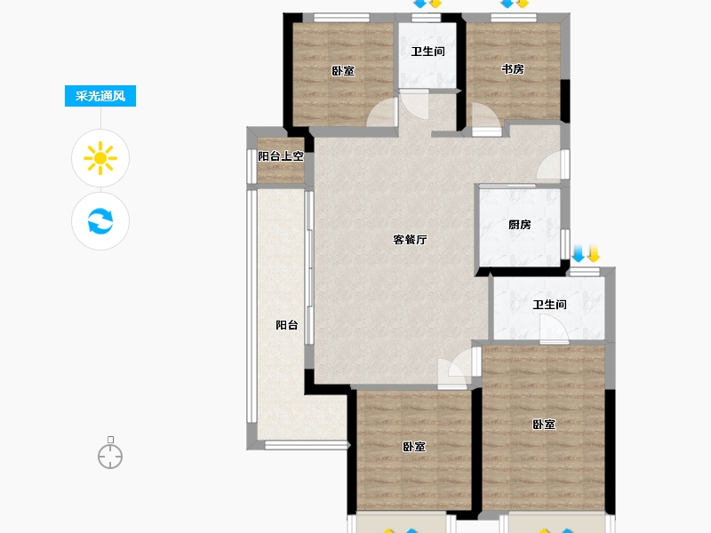 浙江省-温州市-新鸿金誉府-98.22-户型库-采光通风