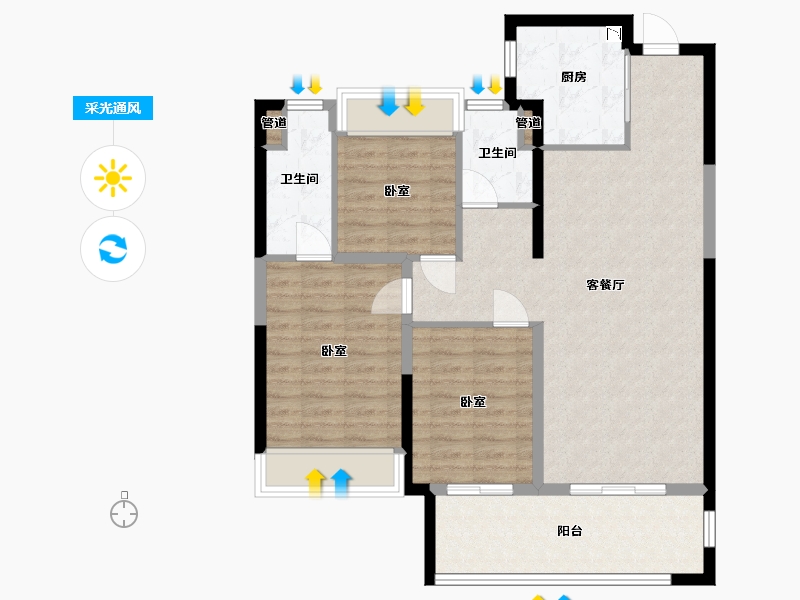 宁夏回族自治区-银川市-银川融创城-90.00-户型库-采光通风