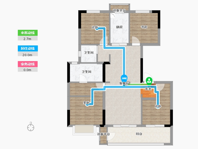 江苏省-常州市-新城金樾-104.79-户型库-动静线