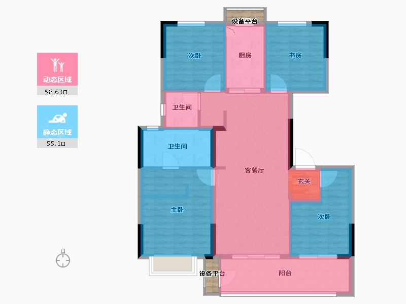 江苏省-常州市-新城金樾-104.79-户型库-动静分区