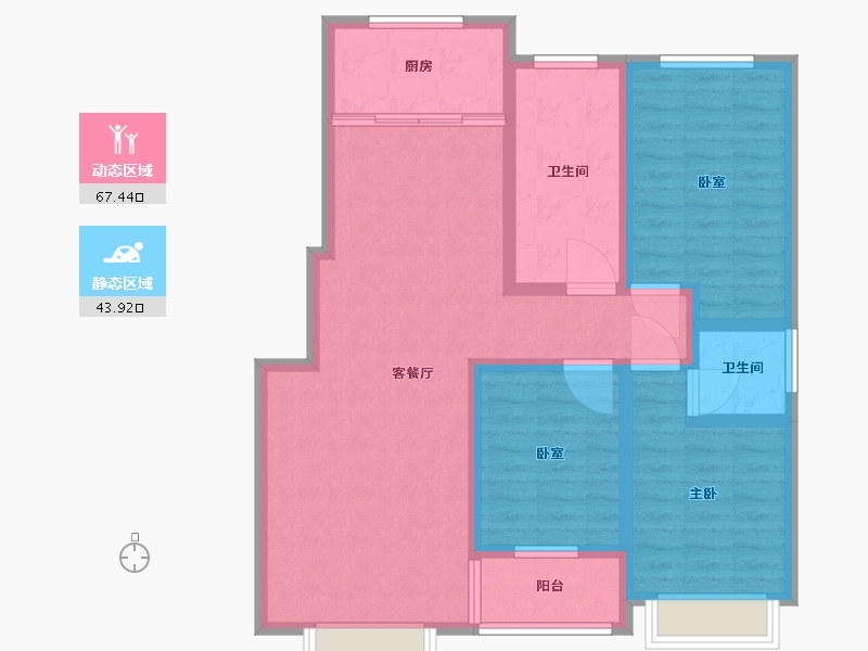 山东省-淄博市-博晨盛园-98.82-户型库-动静分区