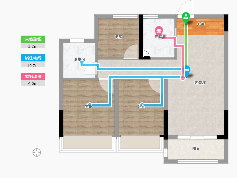 浙江省-衢州市-中梁融信壹号院-71.00-户型库-动静线