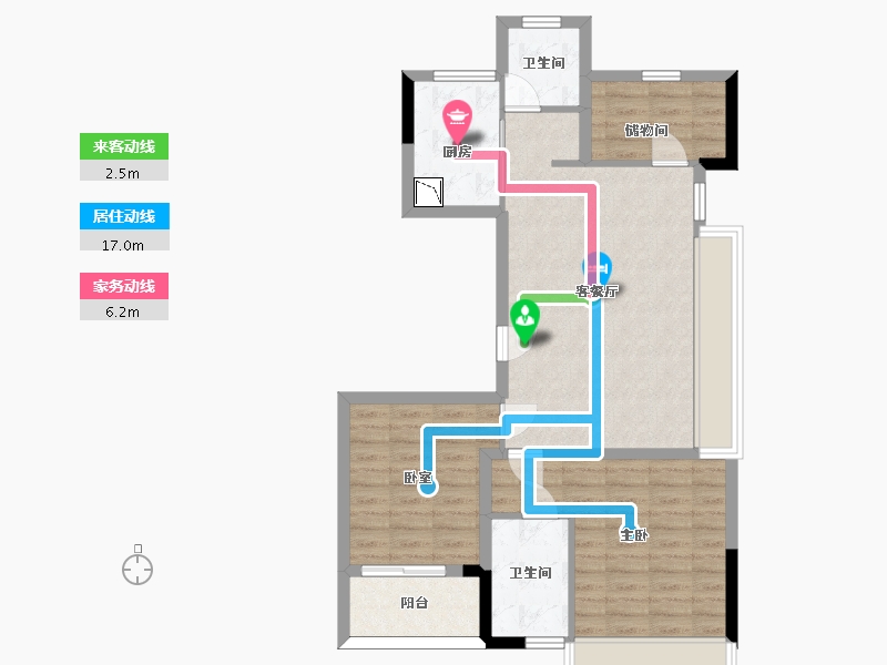 浙江省-杭州市-德信时光之宸-77.35-户型库-动静线