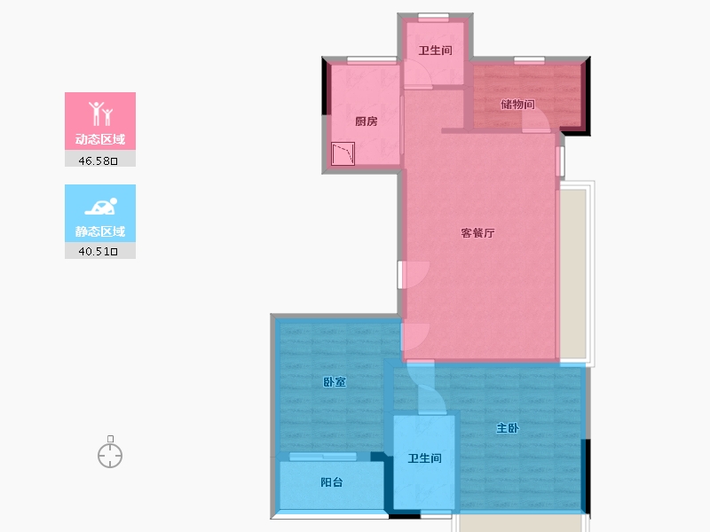 浙江省-杭州市-德信时光之宸-77.35-户型库-动静分区