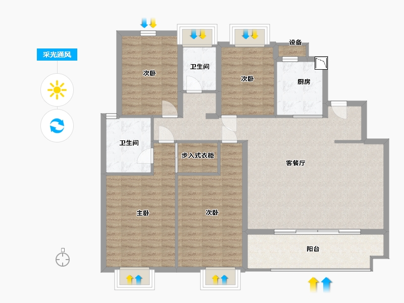 江西省-南昌市-联发公园前-119.00-户型库-采光通风