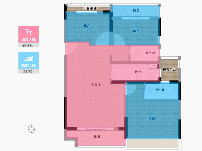 浙江省-金华市-丽景湾-78.00-户型库-动静分区