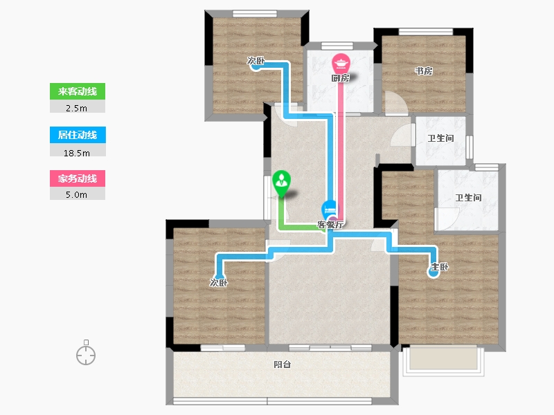 安徽省-合肥市-禹洲绿城蘭园-103.02-户型库-动静线