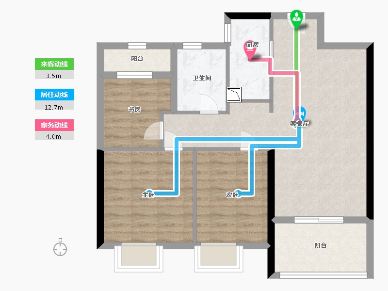 江西省-南昌市-朝阳盈家荟-71.50-户型库-动静线