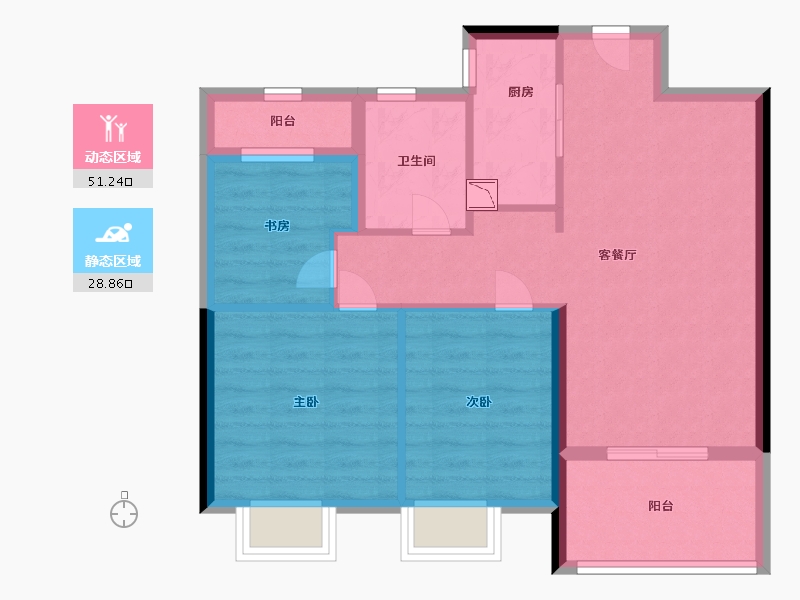 江西省-南昌市-朝阳盈家荟-71.50-户型库-动静分区