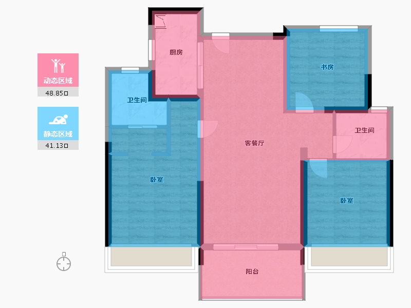 浙江省-温州市-新鸿金誉府-80.00-户型库-动静分区