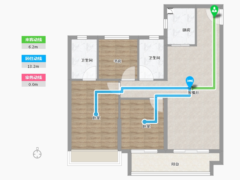 浙江省-金华市-璀璨之城-84.00-户型库-动静线