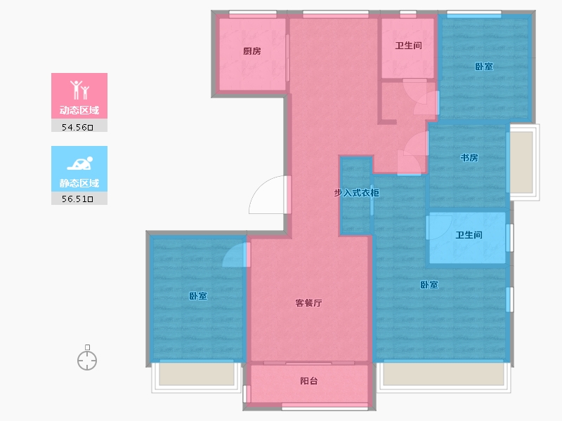 浙江省-湖州市-德信浔庄-99.90-户型库-动静分区