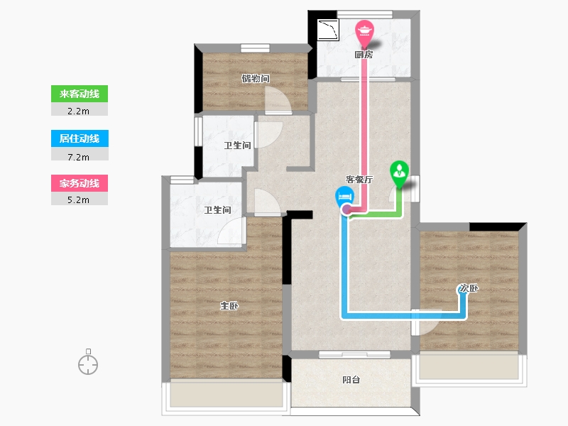 浙江省-杭州市-德信时光之宸-77.35-户型库-动静线