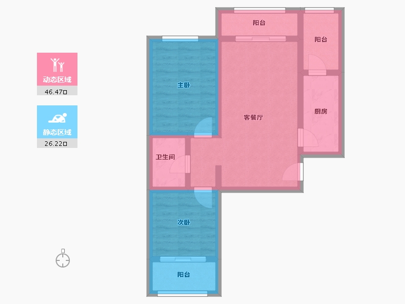 甘肃省-兰州市-亚太清湖湾-63.58-户型库-动静分区