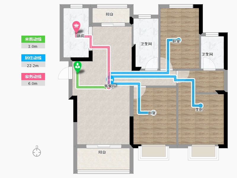 江西省-上饶市-美的阳光城文澜府-96.00-户型库-动静线