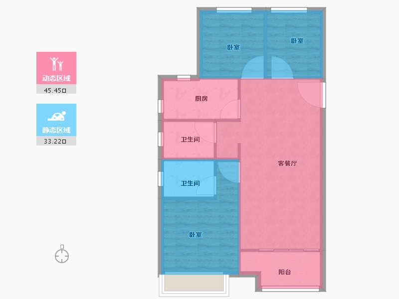 浙江省-嘉兴市-中南泷悦府-71.66-户型库-动静分区