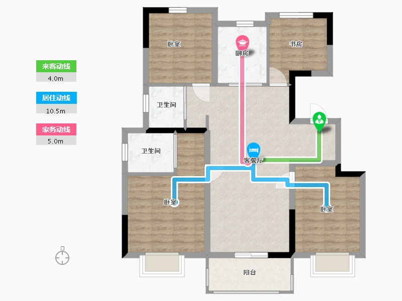 浙江省-嘉兴市-新西塘孔雀城天樾府-89.84-户型库-动静线