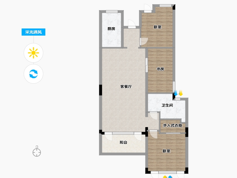 浙江省-湖州市-绿城晓荷江南-104.00-户型库-采光通风