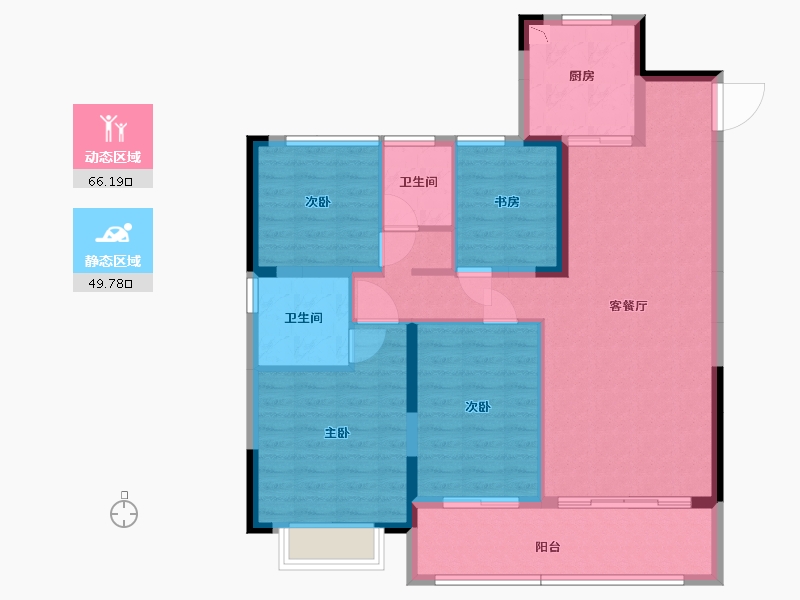 安徽省-合肥市-禹洲绿城蘭园-104.04-户型库-动静分区