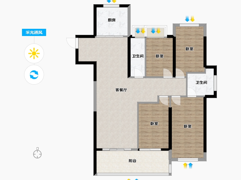 福建省-莆田市-阳光城檀悦-118.00-户型库-采光通风