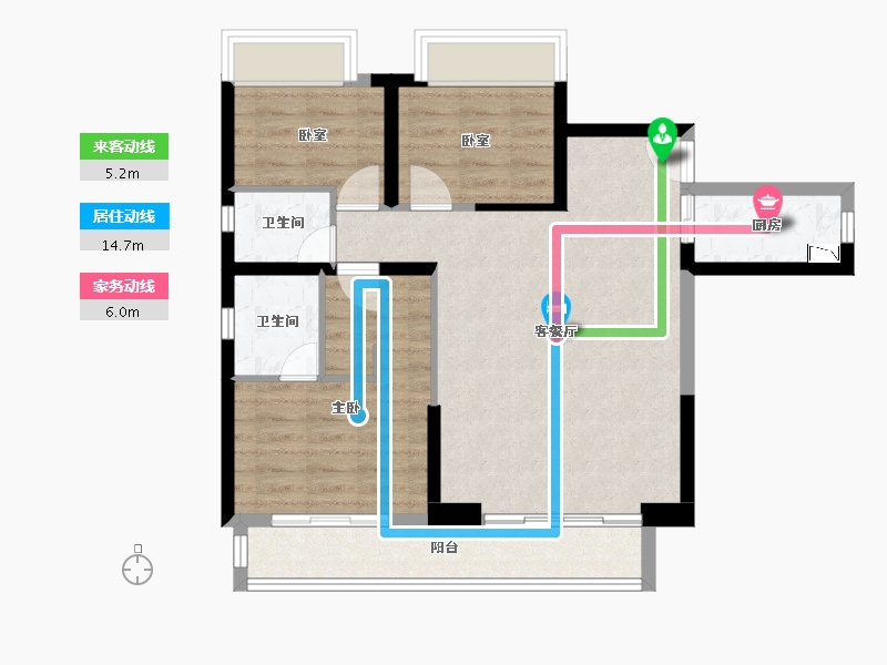 福建省-泉州市-石狮国宾壹号院-75.05-户型库-动静线