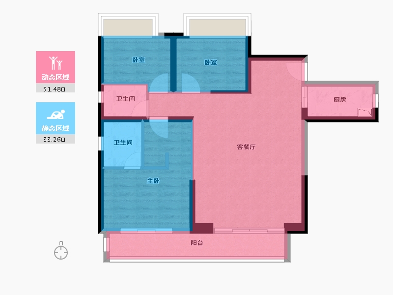 福建省-泉州市-石狮国宾壹号院-75.05-户型库-动静分区