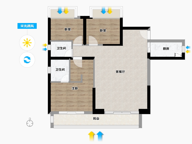 福建省-泉州市-石狮国宾壹号院-75.05-户型库-采光通风